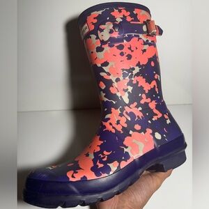 Hunter Women’s Colorful Flecktarn Camo Matte Rainboots Size 9